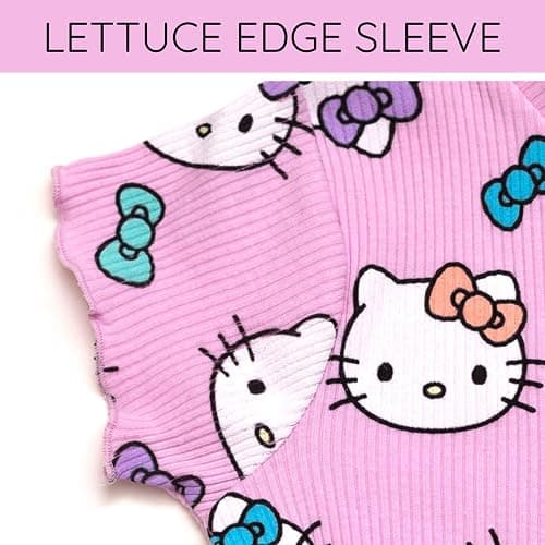 Hello Kitty Ribbed T-Shirt and Shorts Outfit Set Newborn to Little Kid Sizes (0-3 Months - 7-8) thumbnail 5