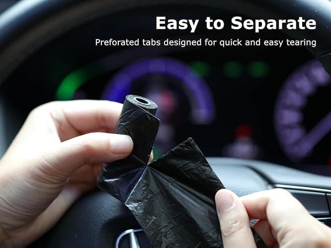 Ginsco 0.8 Gallons Disposable Trash Bags for Mini Car Trash Can, Portable Small Car Garbage Bags, Cars Accessories, Mini Trash Bags, Plastic Trash Bag for Cars/Home/Office (6 Rolls/90 Counts) Black thumbnail 4