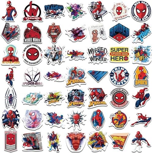 50pcs Cartoon Spider-Man Stickers for Kids,Vinyl Waterproof Princess Decal for Water Bottle Laptop Toy Sticker for DIY Decorate Bumper Phone Hard Hat Kids Teens Gifts (Spider) thumbnail 4