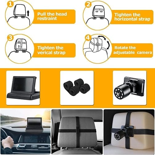 Itomoro Baby Car Mirror, View Infant in Rear Facing Seat with Wide Crystal Clear View,360° Rotation Plug and Play Easy Install baby car monitor 1080p thumbnail 4