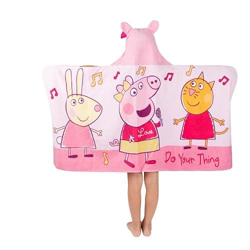 Franco Peppa Pig Kids Bath/Pool/Beach Soft Cotton Terry Hooded Towel Wrap, 24 in x 50 in, Large thumbnail 4