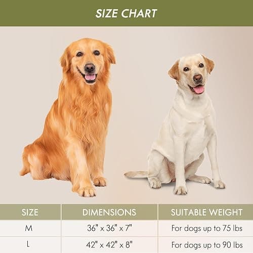 ClevaHome Orthopedic Dog Bed for Large Dogs, 36 inches Dual Layer Water Repellent Round Pet Bed with Washable Cover Nonslip Bottom (Olive Branch) thumbnail 8