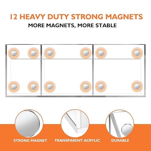 Ameceres Magnetic Pen Holder Classroom Organization Acrylic Marker Holder for Whiteboard Refrigerator Locker Accessories Pencil Dry Erase Marker Basket (3 Compartments * 1) thumbnail 4