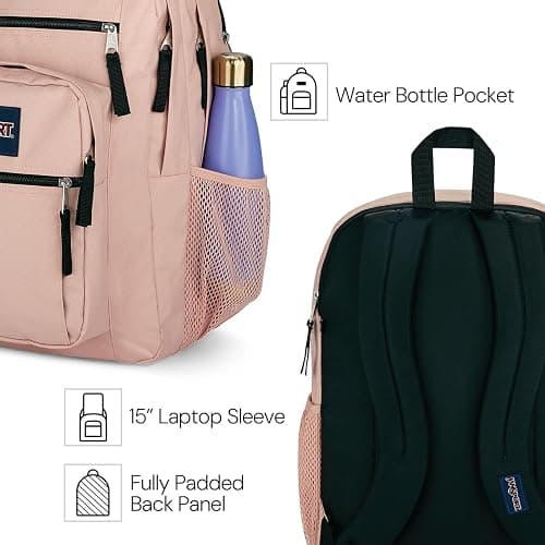 JanSport Laptop Backpack - Computer Bag with 2 Compartments, Ergonomic Shoulder Straps, 15” Laptop Sleeve, Haul Handle - Navy - One Size - Navy thumbnail 5