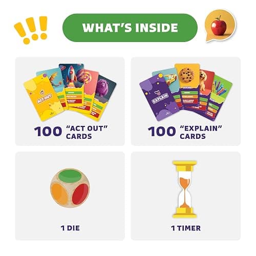 Epic Charades Game for Kids Ages 6+ – 200 Act Out & Explain Cards with Illustrations & Timer – Fun Educational Game for Family, Party, Classroom & Travel thumbnail 3