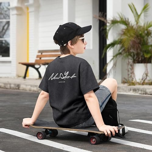 BINTEHGS Boys Graphic Tees New York Jersey Kids 96 Number Shirt Vintage Acid Wash T Shirt Short Sleeve Loose Summer Tee Shirt thumbnail 4