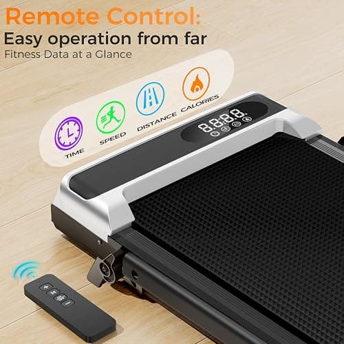 Walking Pad Treadmill with 8% Incline for Home Office,3.0HP Low Noise Portable Folding Under Desk Treadmill with Remote Control,Jogging Running Machine,350 Lbs Capacity,LED Display,Handle Bar thumbnail 2