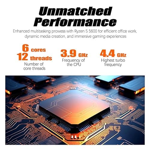 LXZ Desktop Computer, R5 5600G, 4.4GHz, 16GB DDR4, 1TB NVMe SSD, WiFi & Win 11 thumbnail 5