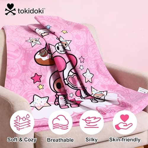 tokidoki Unicorno 18x18 Inch Pillowcase, 2 Pack Double-Sided | Donutella design, pink throw pillow covers. Soft durable polyester for sofa, kids room, home decor. thumbnail 8