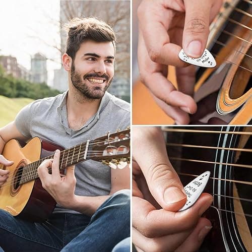 Taylor - Púa de guitarra con cita inspiradora, regalos para amantes de la música, para niñas y niños, púas de guitarra de acero inoxidable thumbnail 6