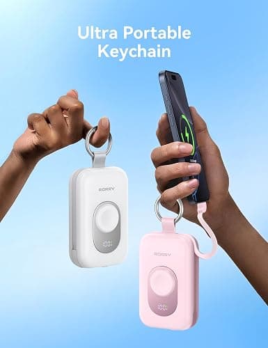 RORRY CharmGo Portable Charger, 20000mAh PD 30W Portable Charger Power Bank | Built-in Cables, Fast Charging Keychain Portable Battery Pack, Travel Essentials for iPhone, Apple Watch, iPad thumbnail 8
