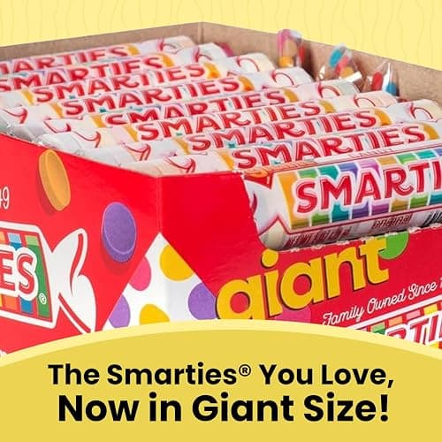 Smarties Candy Giant Rolls - Gluten & Vegan Free - Classic Sweetness From Family Owned Company Since 1949, Peanut & Dairy Free - Individually Wrapped Bulk Halloween Candy- 2.2 Pound (Pack of 2) thumbnail 3