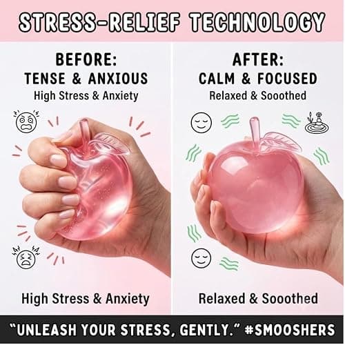 Glitter Pink Apple Squishy Toy,Slow Rebound Smooshers Stress Relief Squishy | Premium Slow-Rebound Glitter Apple Squishy Offers Portable Reusable Stress Relief As A Lovely Handy Gift thumbnail 4