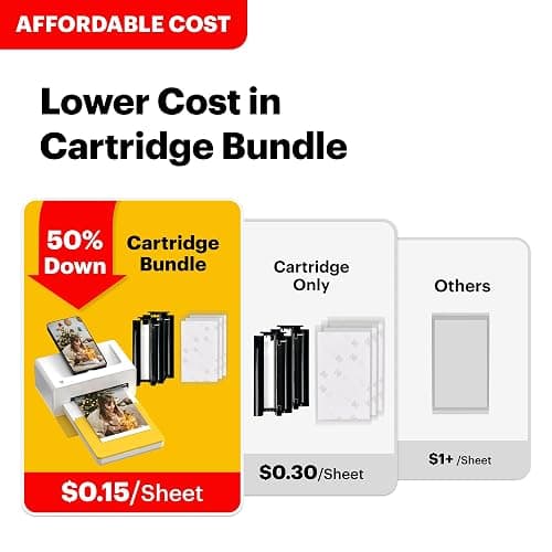 KODAK Dock Plus 4PASS Instant Photo Printer, 4x6” Portable Picture Printer, Bluetooth & Dock 2-in-1 Home and Gift Printer for iPhone & Android, 50 Sheets Bundle thumbnail 2