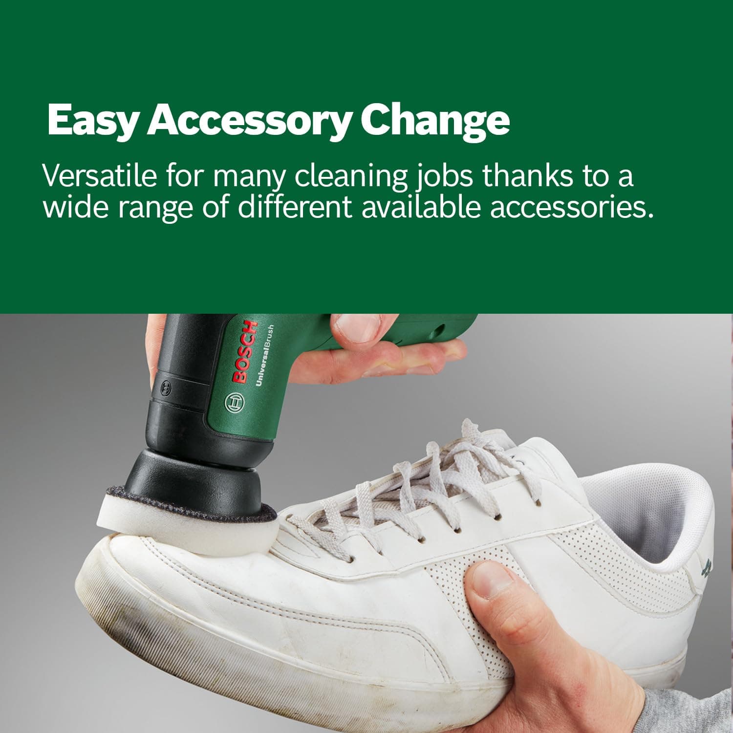 Bosch Home & Garden 3.6V Cordless Electric Power Cleaning Brush with 4 Cleaning Attachments & Micro USB Cable (UniversalBrush). Made in Europe thumbnail 3