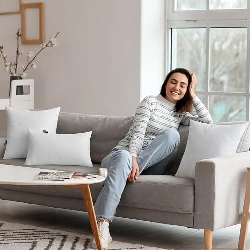 MIULEE Pillow Insert 12x20 Inch, Decorative Rectangle Throw Pillow Insert, Premium Fluffy Pillow Forms Stuffer for Sofa Couch Living Room thumbnail 6