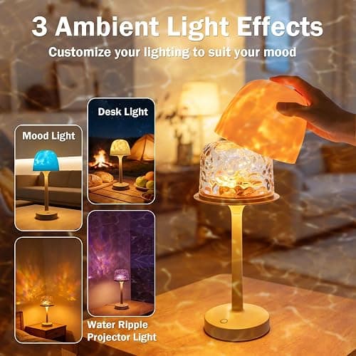 Waterproof Shower Lamp Cordless, Rechargeable Shower Light with 16 Color Ocean Wave Lights Projector, Rechargeable Bathroom Lamp with Touch & Remote Control,Spa-Like Mood Light for Bathtub/Shower thumbnail 2