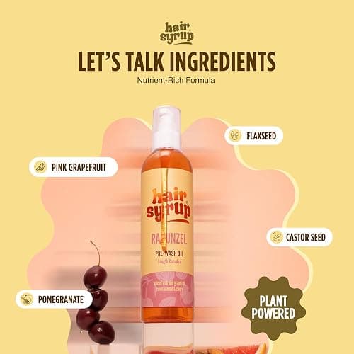 Hair Syrup | Rapunzel Pre-Wash Hair Oil | Infused with Pink Grapefruit, Sweet Almond & Cherry | Revitalise Your Scalp & Mind | Vegan | 100% Natural | 100ml thumbnail 5