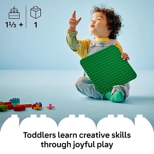 LEGO DUPLO Green Building Plate - Learning and Educational Building Toy for Toddlers, Preschool, Boys and Girls, Ages 1.5+ - Gift Ideas for Birthdays - 10460 thumbnail 2