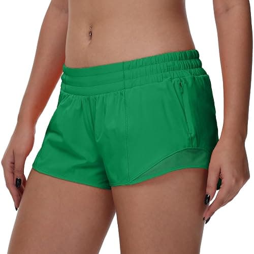 MCEDAR Women's Running Shorts Low Waisted 2.5"，Lightweight Active Workout Quick Dry Gym Athletic Sports Shorts Zip Pocket thumbnail 6