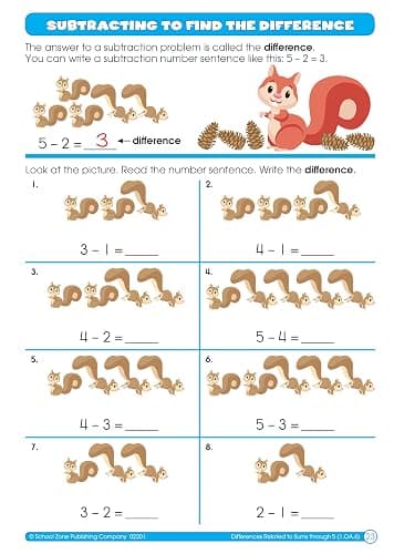School Zone Math Basics 1 Workbook: 64 Pages, 1st Grade, Numbers 1-100, Identifying Numbers, Skip Counting, Ages 6-7 (I Know It! Book Series) thumbnail 5