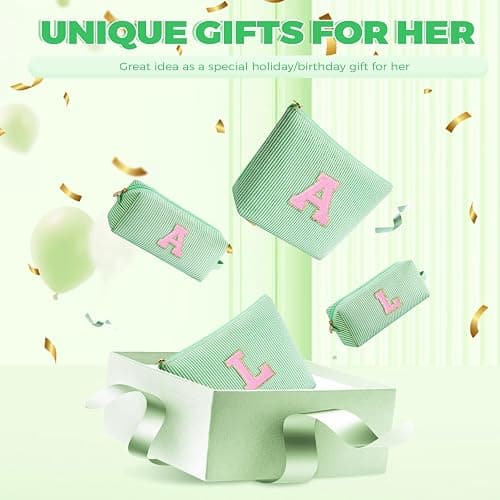Btffitting Mothers Day Gifts for Mom,Mum Gifts from Daughter,Birthday Gifts for Wife Sister Her,Mother in Law Gift,Mama Gifts Idea,Makeup Bag Set Cosmetic Bag - Green,M thumbnail 7