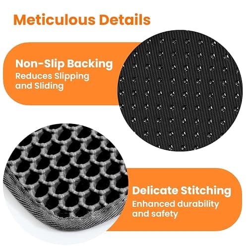 Petinstinct Cat Litter Mat, 60x45cm Large Honeycomb Double Layer Cat Litter Mat Trapper, Non Slip Waterproof Urine Proof Cat Litter Box Mat for Floor, Cat Supplies and Essentials, Black thumbnail 8