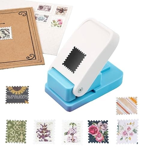 OTCRAFT Rechteckiger Briefmarkenstanzer, 2,54 x 2,03 cm, Hebelwirkung, Bastelstanzer für Papierbasteln, Scrapbooking, handgefertigter Papierstanzer zum Basteln, Scrapbooking, Kartenherstellung - Image 1