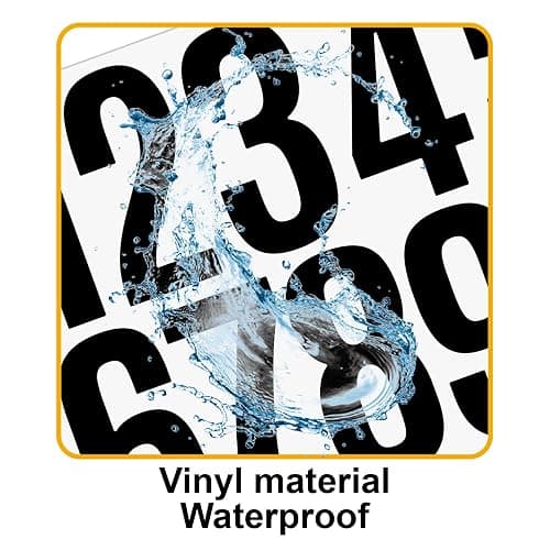 4 Inch Black Number Stickers 0-9, 6 Sheets Self Adhesive Vinyl Decals, Waterproof Durable Labels for Address Sign, Garage Door, Fence, Outdoor Labeling Numbers（Black） thumbnail 3