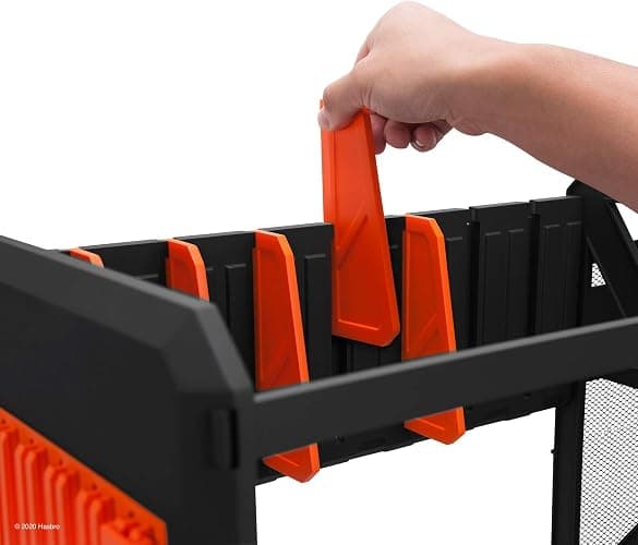 Nerf Elite Blaster Rack - Storage for up to Six Blasters, Including Shelving and Drawers Accessories, Orange and Black - Amazon Exclusive thumbnail 8