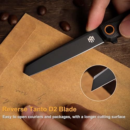 REMETTE EDC Pocket Knife Canyon, 3.2" D2 Steel Tanto Blade Flip Open,G10 Handle Small Folding Knife with Pocket Clip for Men Women, Sharp Camping Hiking Knives thumbnail 4