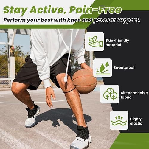 Aolabela 2PCS Patellar Tendon Knee Strap Knee Band for Knee Pain Relief Patella Band for Basketball Running Sports Breathable Patellar Tendon Support Strap thumbnail 3