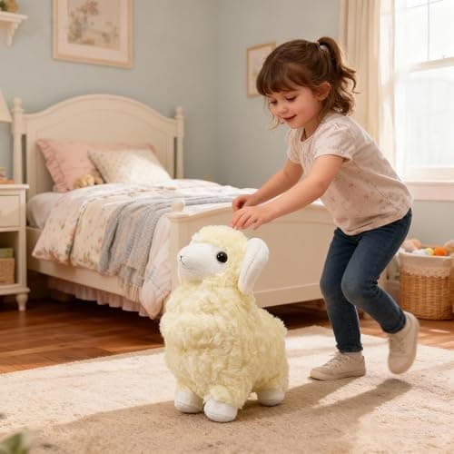 Cuddly Sheep Stuffed Animal Adorable Fluffy Plush Sheep Toy Super Soft and Cute Lamb Doll Pretty Sweet Gifts for Kids Boys and Girls Present for Birthday or Party 10 Inches thumbnail 2