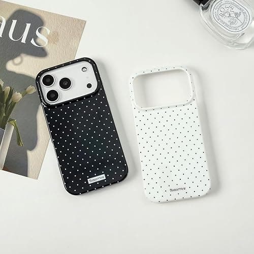 inewateri Compatible for iPhone 17 Pro Case with Cute Fashion Polka Dot Aesthetics Design Simple Cases for Soft TPU Slim Protection Cover-White thumbnail 5