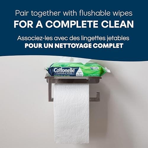 Cottonelle Toilet Paper, 12 Mega Rolls = 48 Regular Rolls, Ultra Comfort, Soft Bathroom Tissue, 244 Sheets per Roll, Packaging May Vary thumbnail 6