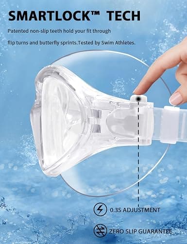Otionus Adult Swim Goggles, Liquid Silicone Anti Fog Swimming Goggles for Men and Women with Anti-Fog/UV & 180° Clear View thumbnail 7