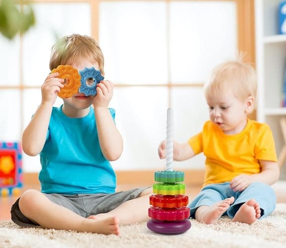 FineSource Spinning Stacking Toys-Spin Toys ABS Plastic and Color Rainbow Design,Focus on Children Educational Kids Brain Development Toys Free Family Games for Birthday Gifts thumbnail 7