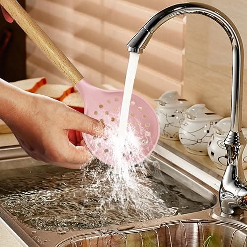 oannao Silicone Cooking Utensils Set - 446°F Heat Resistant Silicone Kitchen Utensils for Cooking,Kitchen Utensil Spatula Set w Wooden Handles, BPA FREE Gadgets for Non-Stick Cookware (Colorful) thumbnail 2
