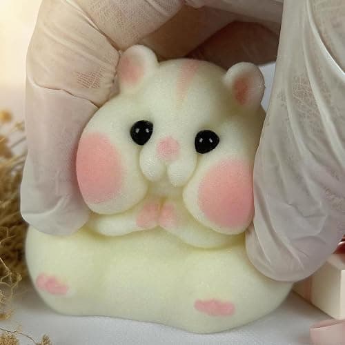 Handmade Taba Squishy Hamster Toy, Cute Squishy Hamster Fidget Toy, Realistic Hamster Toy, Soft Silicone Mochi Furry Toy, Stress Relief Gift for Adults & Kids, Sensory Anxiety Plushie (White) thumbnail 5