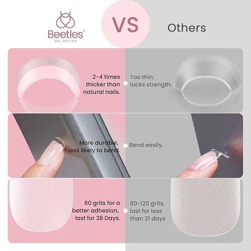 Beetles Gel Nail Tips 288 pcs Extra Short Square Nail Tips 12 Sizes Full Cover Gel Press On Nails Half Matte Acrylic Square Fake Nail Extension Set for Women Home DIY thumbnail 8