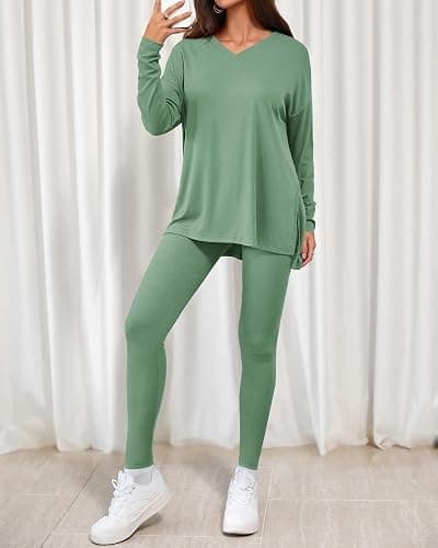 BTFBM Two Piece Sets for Women 2025 Casual Lounge Set Matching Oversized Shirts Leggings Workout Airport Travel Outfits thumbnail 6