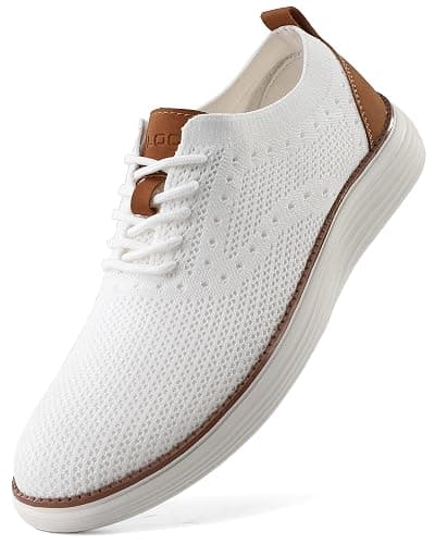 VILOCY Men's Casual Dress Sneakers Oxfords Business Mesh Breathable Walking Shoes Tennis Comfortable - Image 1