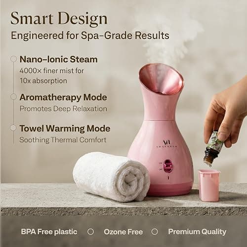 Facial Steamer Spa Kit with Complimentary 17 Skin Care Tools | Face Steamer for Facial Deep Cleaning with Towel Warmer & Humidifier Mode| Self Care Gifts for Women, Spa Gifts, Birthday Gifts for Women | 17 Skincare Tools with Towel Warmer & Humidifier Mode, Best Self Care & Spa Gifts, Birthday Gifts for Women thumbnail 9