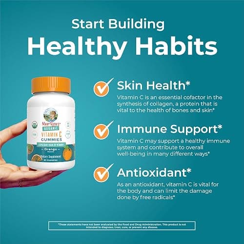 MaryRuth Organics Adult Vitamin C Gummies | USDA Organic | Vegan Chewable Vitamin C Gummies for Ages 14+ | for Immune Support & Overall Wellness | Vegan | Non-GMO | Orange Flavor | 60 Count thumbnail 5