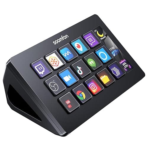 Stream Controller - SOOMFON Stream Control Deck with 15 LCD Macro Keys Customizable to Trigger Actions in OBS Twitch YouTube Compatible with PC & Mac for Content Creators Streaming Gaming - Image 1