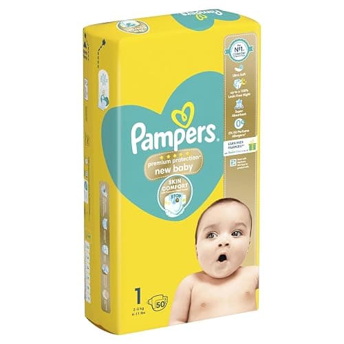Pampers Premium Protection Baby Size 1, 50 Nappies, 2kg-5kg, Essential Pack, Double Protection for Skin and Against Leaks thumbnail 10