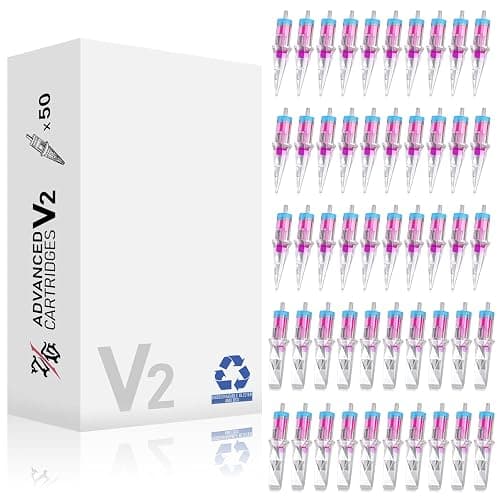 50Pcs Tattoo Cartridge Needles Assorted Mixed Size # 12 Round Liner -3RL 5RL 7RL 7RM 9RM Tattoo Needles Friendly for Tattoo Beginners - Image 1