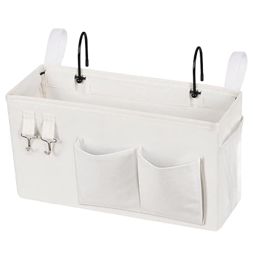 Ozzptuu Bedside Caddy Bedside Storage Bag for Headboards/Bunk Bed | Hanging Bed Caddy with Hooks fits Bunk bed Hospital Beds Dorm Bed Rails, Essentials for Phones, Books, Remotes, Water Bottles - Image 1