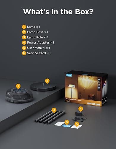 Govee Uplighter Floor Lamp for Living Room, RGBIC Ripple Projector, Floor Lamp for Bedroom Works with Matter, 215 ft² Light Area, 1000lm LED Modern Corner Floor Light, Warm Cool White Standing Lamp thumbnail 9