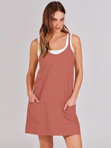 ANRABESS Women Athletic Dress Summer Tennis Workout Active Sports Mini Romper Dress Built in Shorts Travel Vacation Clothes thumbnail 2
